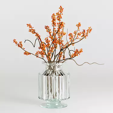 Orbicular Branches in Glass Vase 3D model image 1 