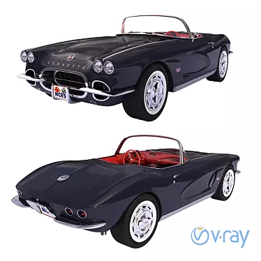 Vintage Chevrolet Corvette C1 1962 3D model image 1 