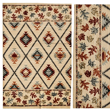 Elegant Handwoven Rug 3D model image 1 