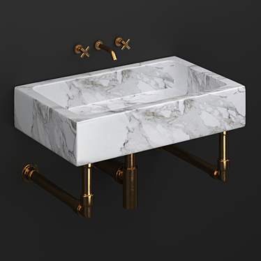 Modern Milano Wall-Mounted Sink 3D model image 1 