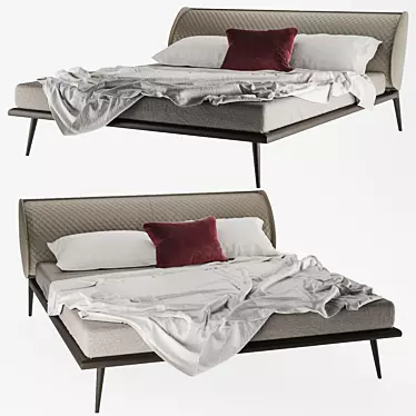 Luxury Ayrton Bed by Cattelan 3D model image 1 