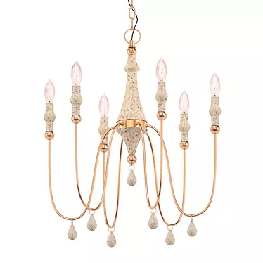 Gabby Clay Chandelier: Classic Elegance 3D model image 1 