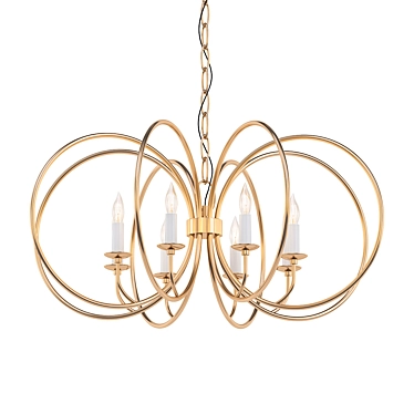 Luxury 8-Light Candle Chandelier 3D model image 1 