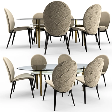 Arkady Dining Table: Organic Elegance 3D model image 1 