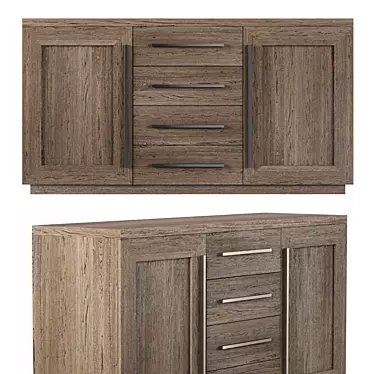 Title: RH Modern Double Door Sideboard 3D model image 1 