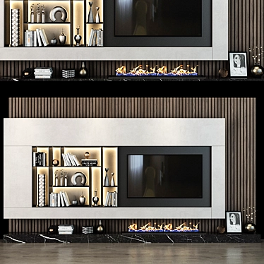 Sleek TV Shelf 0293: Stylish Storage Solution 3D model image 1 