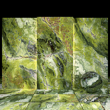 Shimmering Green Marble Slabs 3D model image 1 