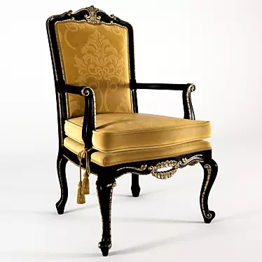 Elegant Beech Wood Armchair 3D model image 1 