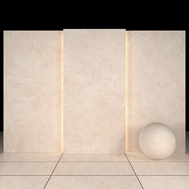 Lustrous Lava Beige Stone Slabs & Tiles 3D model image 1 