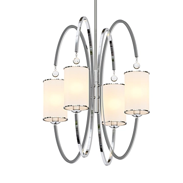 Elegant Monaco 4-Light Chandelier 3D model image 1 