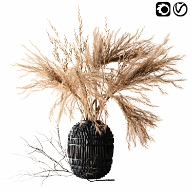 Elegant Brown Pampas set for 3D Design 3D model image 1 