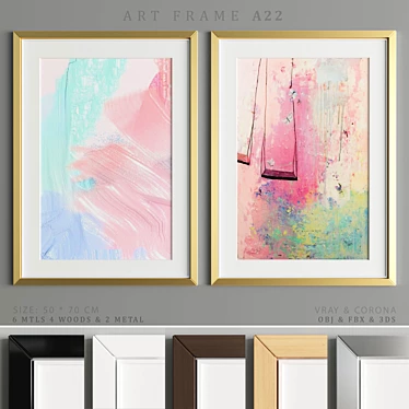 Modern Art Frame A22 - 50x70cm 3D model image 1 