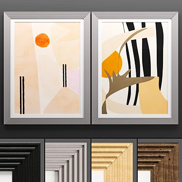 Modern Art Frame Set 3D model image 1 