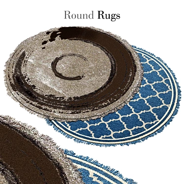 Vintage Round Rug 3ft - Elegant & Durable 3D model image 1 