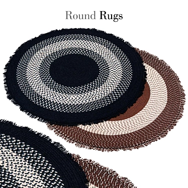 7ft Round Rug: Elegant and Durable 3D model image 1 
