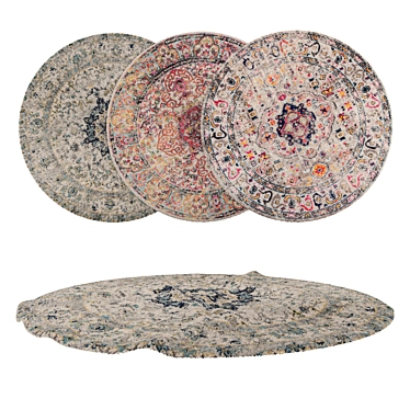 Round Carpets Set - 6-Piece Collection with Various Render Options 3D model image 1 