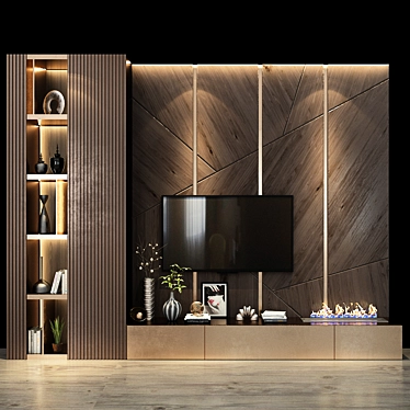 Stylish TV Shelf with Sleek Design 3D model image 1 