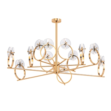 Crystal Gold Ring Chandelier 3D model image 1 