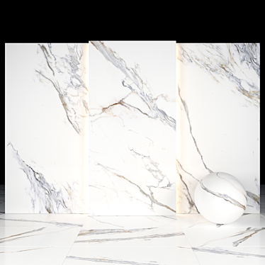 Elegant Kritios White Marble Slabs 3D model image 1 