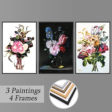 Assorted Set of Wall Paintings 3D model image 1 