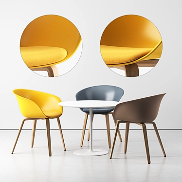 Elegant Duna 02 Wood Chair 3D model image 1 