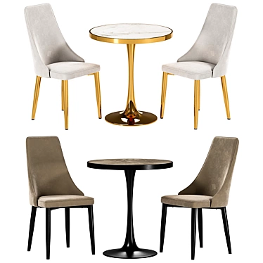 Elegant Largo Dining Chair & Dorian Table Set 3D model image 1 