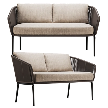 Dedon Rilly Luxe 2 Seater Sofa 3D model image 1 