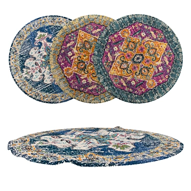 Versatile Round Carpets Set 3D model image 1 