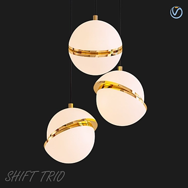 Sleek Shift Trio Lamp 3D model image 1 