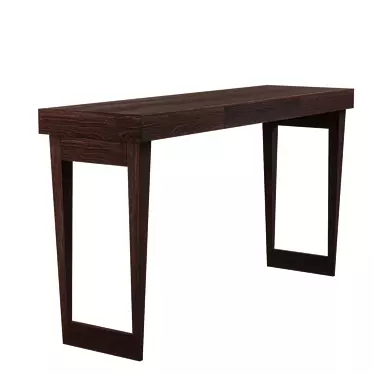 Contemporary Oak Desk Console with Asian Influence 3D model image 1 