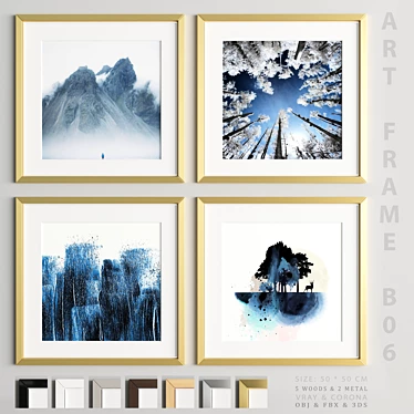 Elegant Art Frame Collection 3D model image 1 