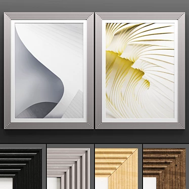 Sleek Art Frame with Textured Design 3D model image 1 