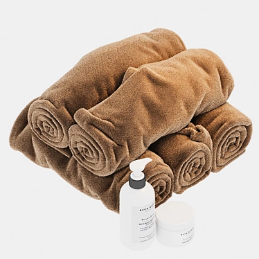 Luxury Bath Towels 3D model image 1 