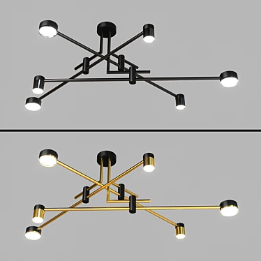 Modern Black Gold Pendant Light 3D model image 1 