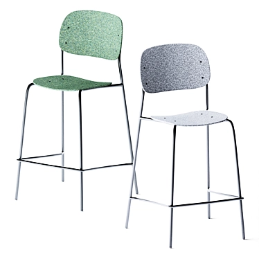 Modern Eco-Friendly Counter Stool 3D model image 1 