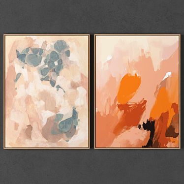 Modern Frame Set: 2 Frames, 600*450mm, High Resolution Textures 3D model image 1 