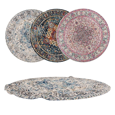 Round Carpets Set 173 - Variety and Versatility for Stunning Renders 3D model image 1 