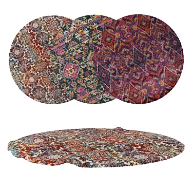 Versatile Round Carpets Set 3D model image 1 