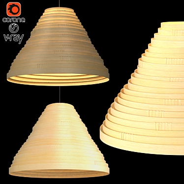 Bamboo Glow Pendant: Handmade Unique Lampshade 3D model image 1 