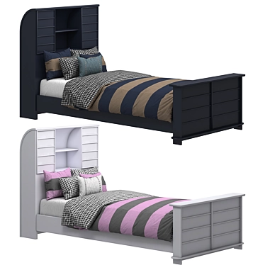 Modern Bed with Dual Color Options 3D model image 1 