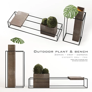 Bench Street: Outdoor Plant 3D model image 1 