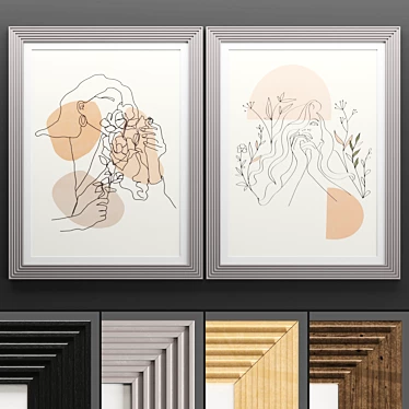 Modern Art Frame Set 3D model image 1 