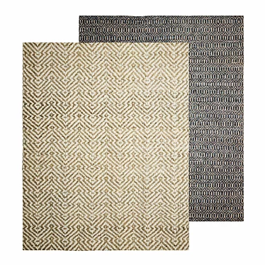 Geometric Reversible Jute Area Rug 3D model image 1 