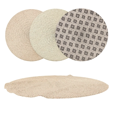 Luxury Round Carpets Set 3D model image 1 