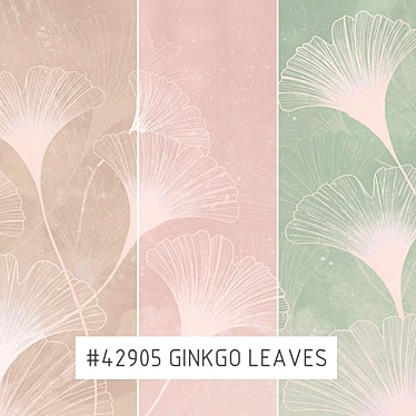 Title: Ginkgo Leaves: Eco-Mural Wallpaper 3D model image 1 