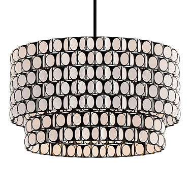 Modern Zigzag Capiz Chandelier 3D model image 1 