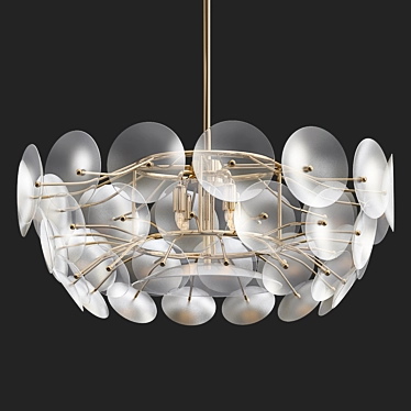 Elegant Glass Disc Chandelier 3D model image 1 