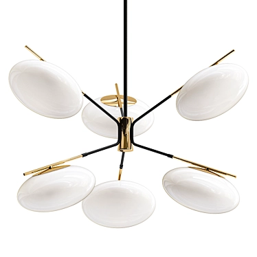 Elegant Champignon 6-Light Chandelier 3D model image 1 