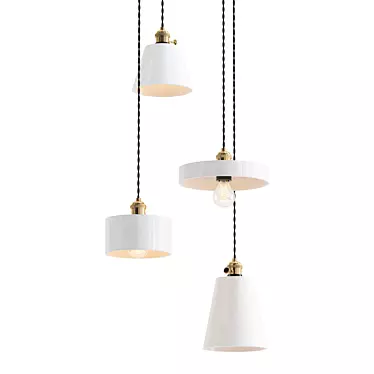 Minimalist Concrete Pendant Light 3D model image 1 