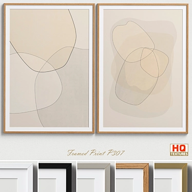 Neutral Minimalist Framed Print 3D model image 1 